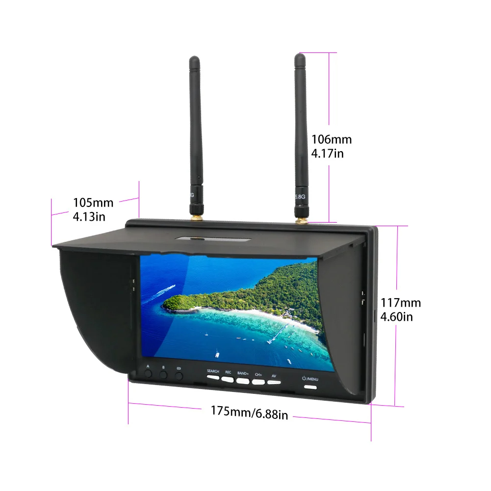5,8G FPV DVR LS5802D 7-Zoll-Mo – Drone Controller Screen Bewertung und Preis